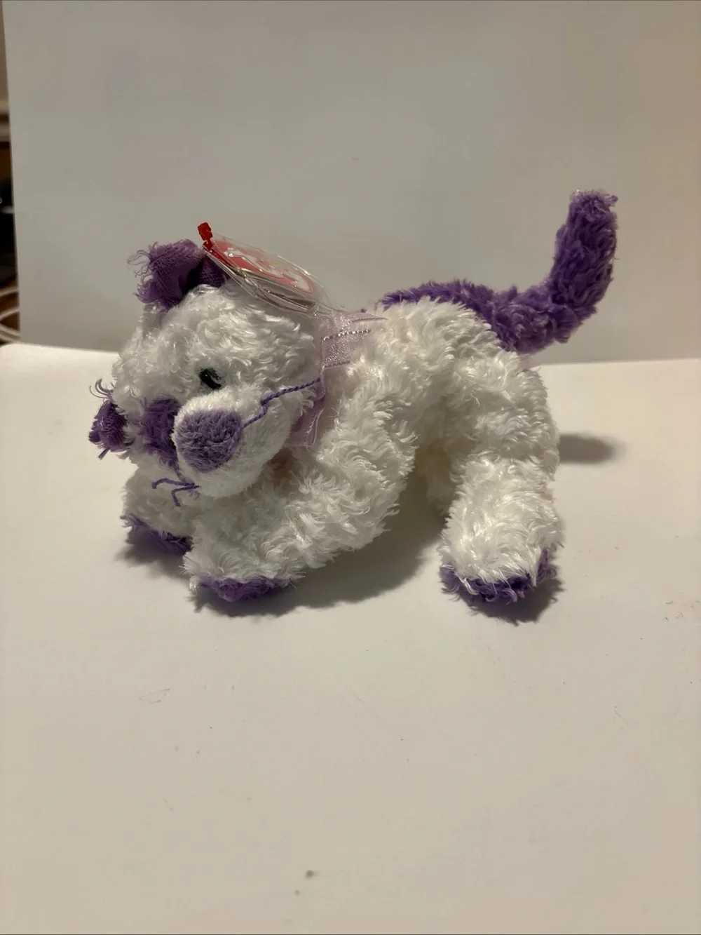 Plush White and Purple Cat Toy for Cats - Soft Interactive Play